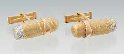 Appraisal: A Gentleman's Pair of k Gold Cigar Cufflinks k yellow