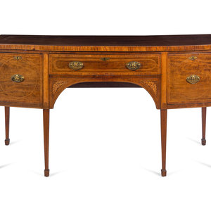 Appraisal: A Regency Marquetry and Line Inlaid Bowfront Sideboard First Half