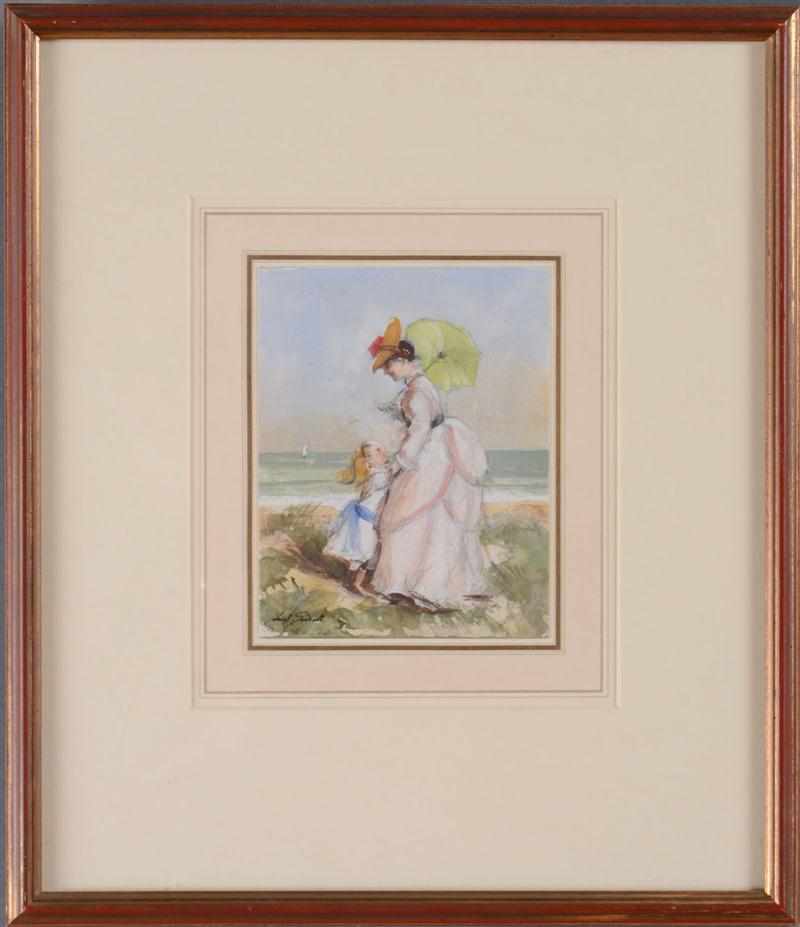 Appraisal: JOHN S GOODALL - THE BIG SISTER Watercolor and bodycolor