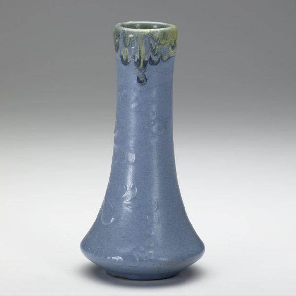 Appraisal: WELLER Experimental bud vase on Dickensware blank with leafy pattern