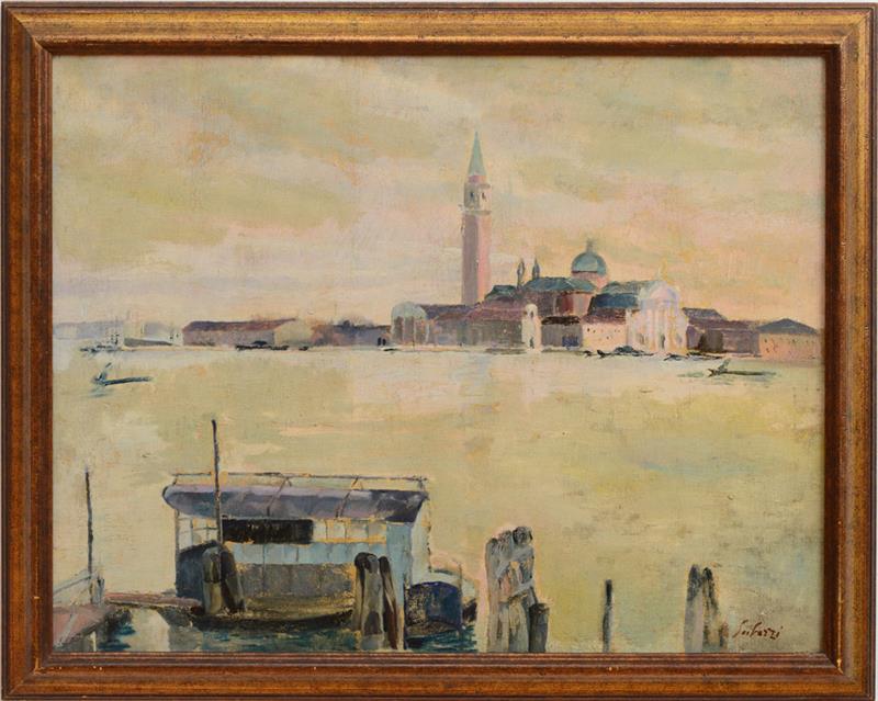 Appraisal: FIORAVANTE SEIBEZZI - VIEW OF VENICE Oil on canvas laid