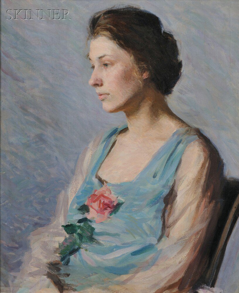 Appraisal: Kathryn Nason American - Half-length Portrait of a Seated Woman