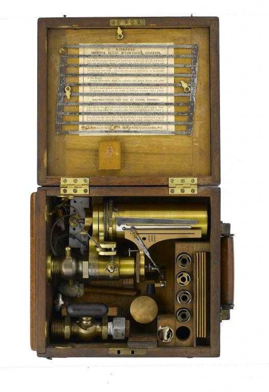 Appraisal: AN ENGLISH BRASS RICHARDS' PATENT STEAM ENGINE INDICATOR BY ELLIOTT