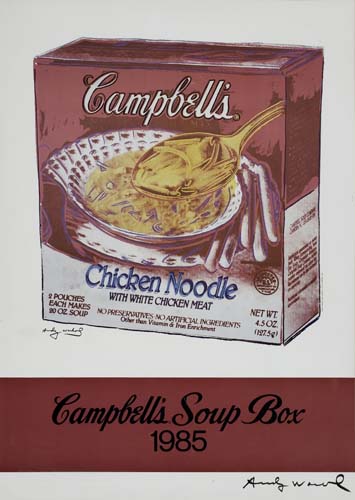 Appraisal: ANDY WARHOL after Campbell's Chicken Noodle Soup Poster Offset color