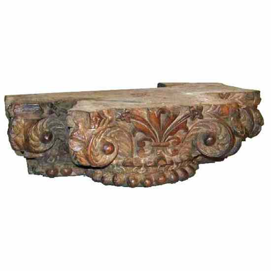 Appraisal: An Indian Teak Architectural Corner Pillar Top th century having