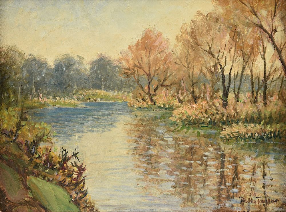 Appraisal: ROLLA SIMS TAYLOR American Texas - A PAINTING Riverscape ROLLA