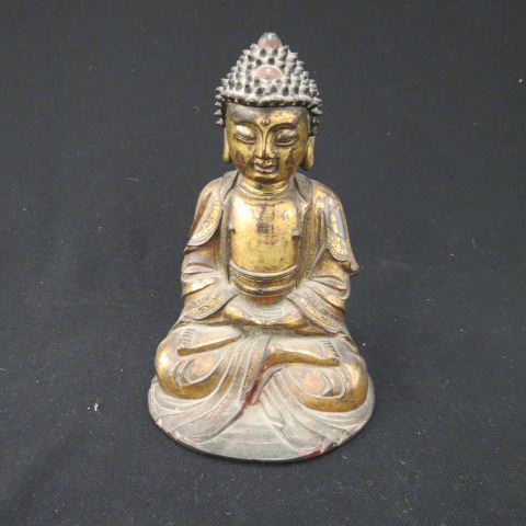 Appraisal: Bronze Statue of a Seated Buddha