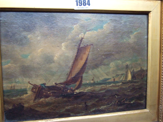 Appraisal: Follower of Thomas Bush Hardy Vessels off the coast oil