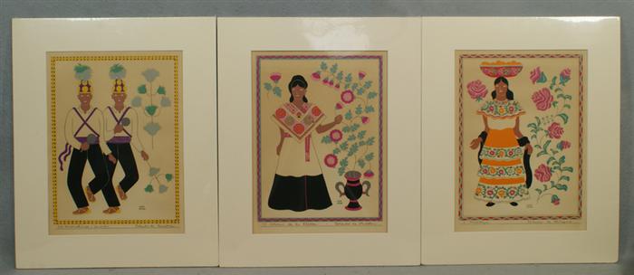 Appraisal: Carlos M rida Guatemalan - lithographs Otomi de la Sierra