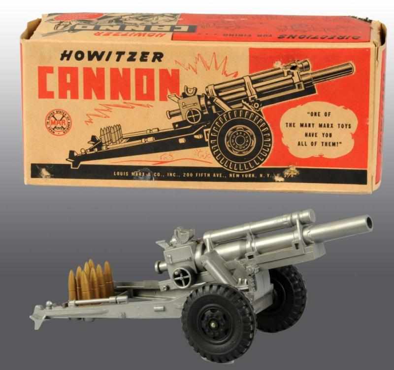 Appraisal: Plastic Marx Howitzer Cannon Toy Description American Comes with shells