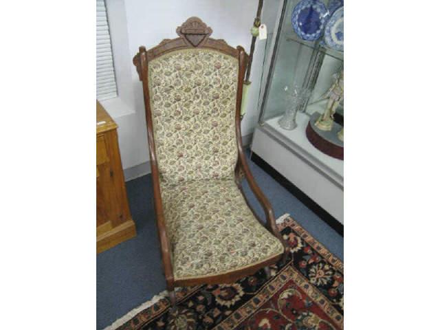 Appraisal: Victorian Eastlake Platform Rocker floral brocade