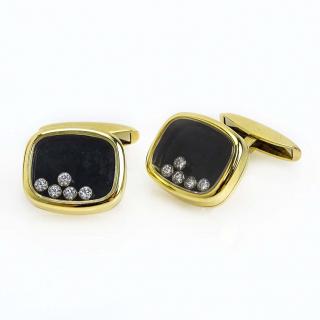 Appraisal: Chopard Karat Yellow Gold Approx Carat Diamond and Black Onyx