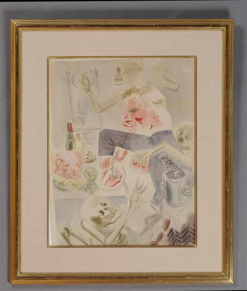 Appraisal: GEORGE GROSZ - ''FOLLEREI'' Watercolor on paper signed lower left