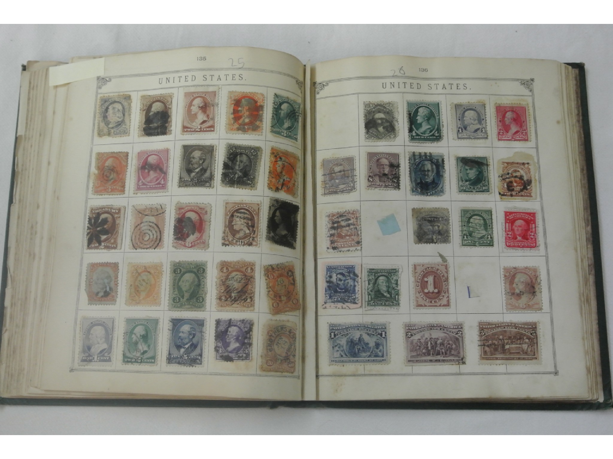 Appraisal: Four old Lincoln stamp albums containing a quantity of mixed