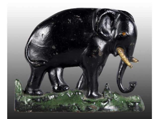 Appraisal: Walking Elephant Cast Iron Doorstop Description Signed S- Condition VERY