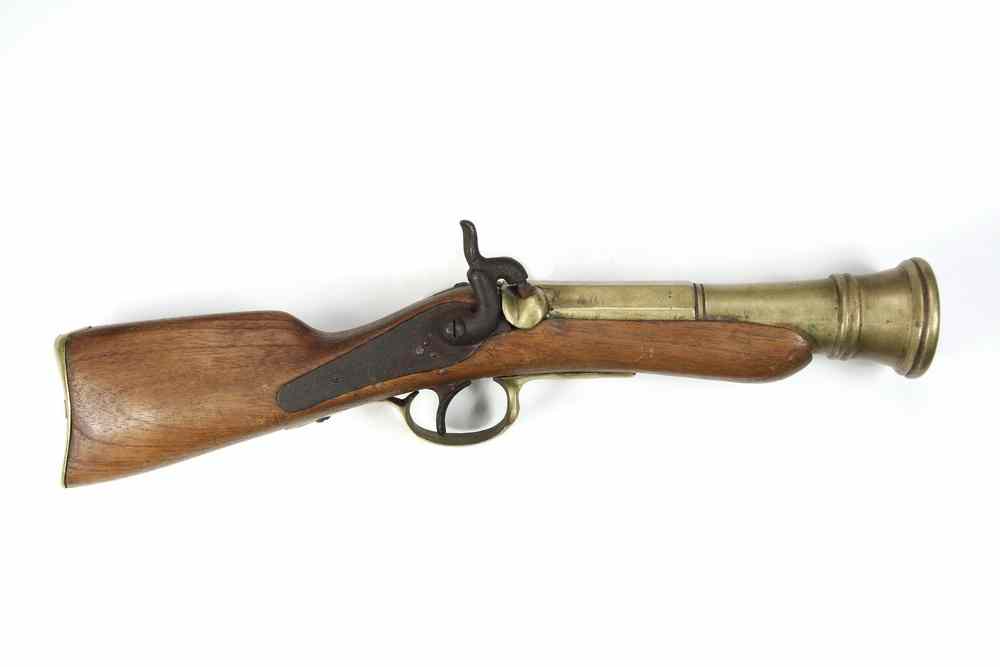 Appraisal: COACHMAN'S GUN - Brass Barrel Blunderbuss Percussion Coachman's Gun with