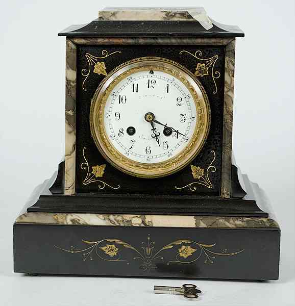 Appraisal: Japy Freres Duhme Mantle Clock French ca a black slate