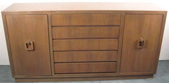 Appraisal: Bleached Mahogany Sideboard with wooden handles and five drawers Unsigned