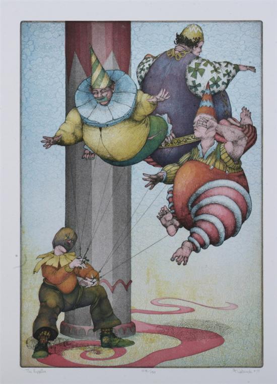 Appraisal: CHARLES KLABUNDE American b THE PUPPETEER signed dated ' titled