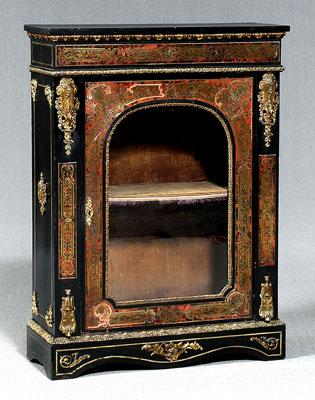 Appraisal: Boulle inlaid cabinet elaborate brass and tortoise inlay throughout bronze