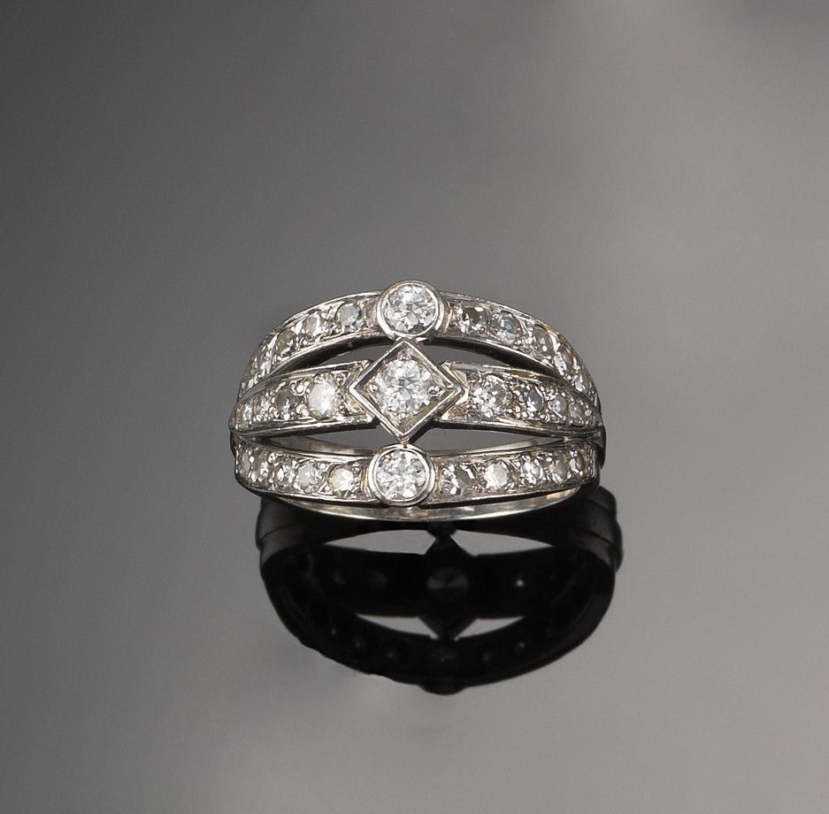 Appraisal: A three row diamond ring