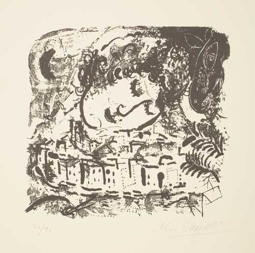 Appraisal: MARC CHAGALL Le Village Lithograph x mm x inches full