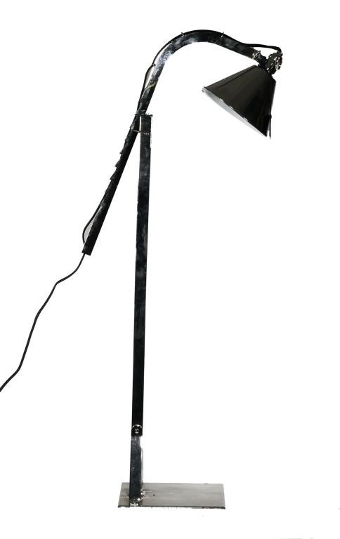 Appraisal: Ralph Lauren Home silver tone floor lamp with ratchet style