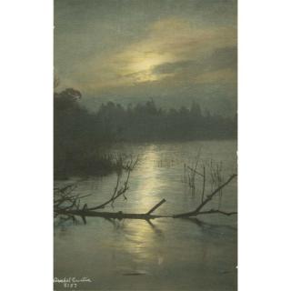 Appraisal: Framed Asahel Curtis - Tinted Photograph Titled lower left Moonlight