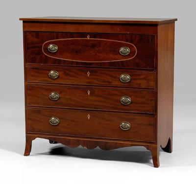 Appraisal: Hepplewhite mahogany butler s desk with butler s drawer finely