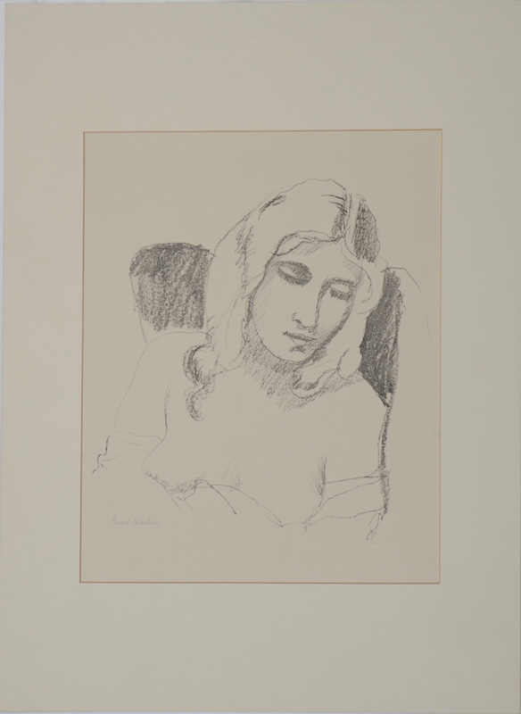 Appraisal: WALT KUHN - GIRL ASLEEP Lithograph in black on wove