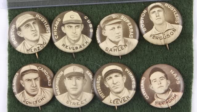 Appraisal: Grouping of eight Sweet Caporal P- Baseball Pins Pins include