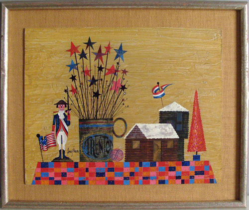 Appraisal: Harry Dunn American - oil on board folk still life