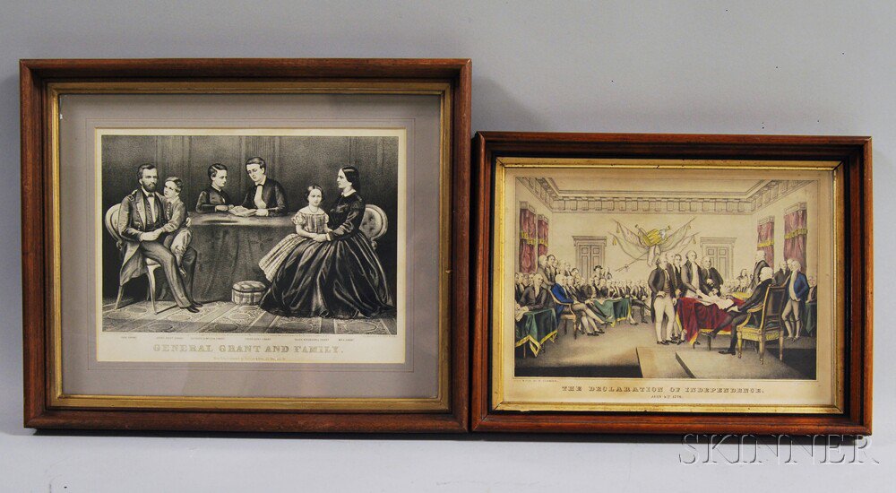 Appraisal: Two Framed Engravings America mid th century a Nathaniel Currier