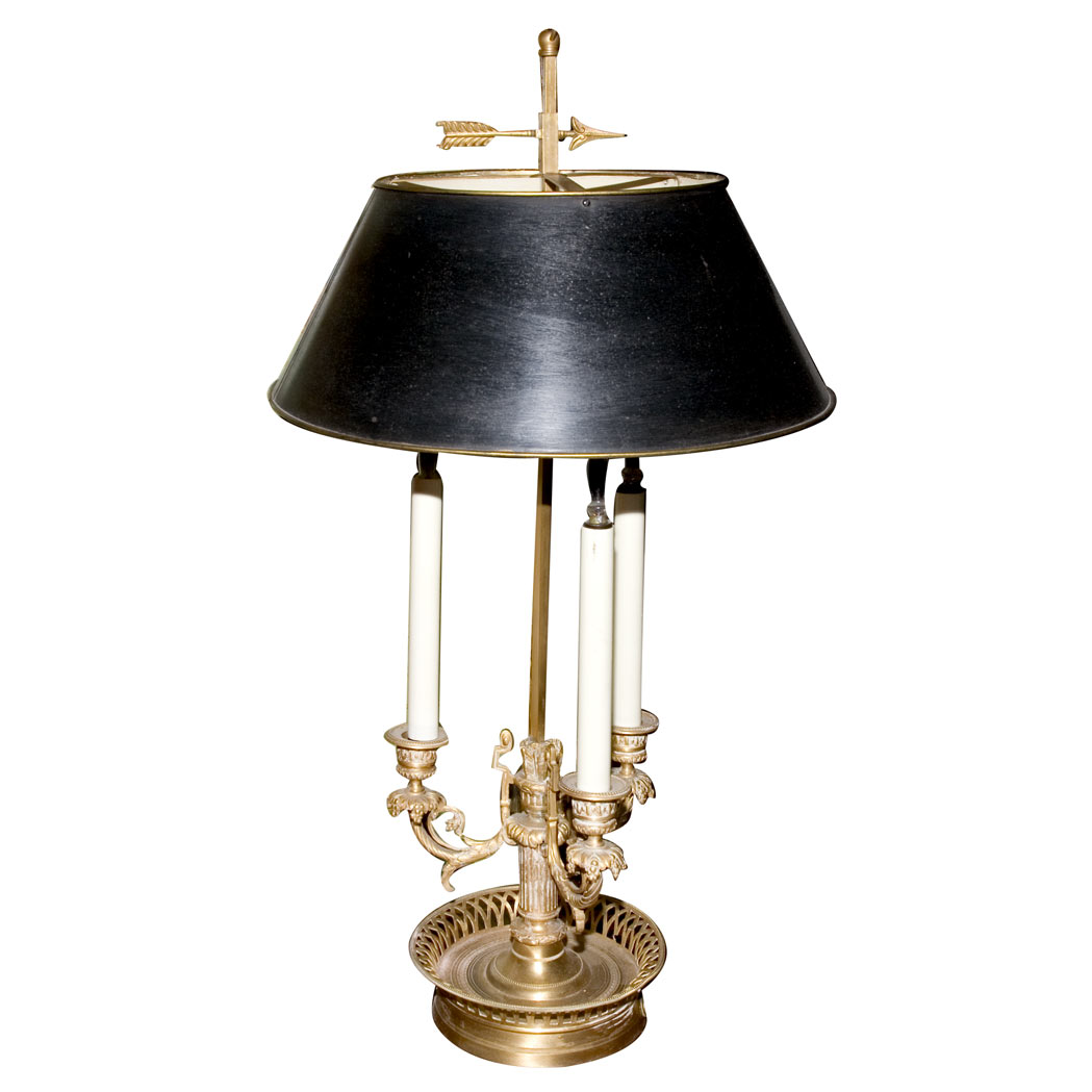 Appraisal: Louis XVI Style Gilt-Metal Bouillotte Lamp Height inches