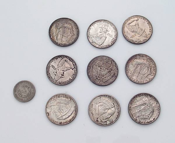 Appraisal: A collection of silver coins including two uncirculated Eisenhower dollars