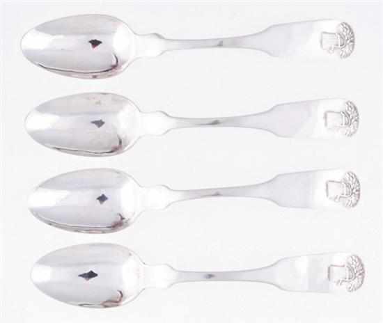 Appraisal: Charleston coin silver spoon set by John Ewan South Carolina