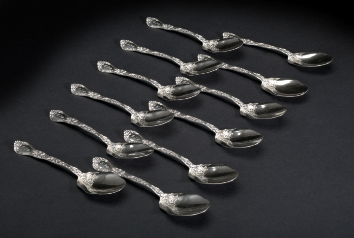 Appraisal: Twelve Gorham Meadow Ice Cream Spoons the pattern introduced Providence