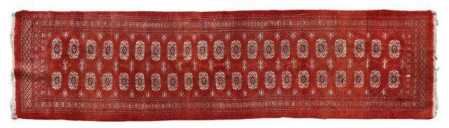 Appraisal: Hand-tied Turkoman runner approx ' l ' w Provenance From