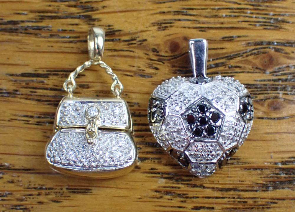 Appraisal: TWO DIAMOND AND KARAT GOLD PENDANTS including a k yellow