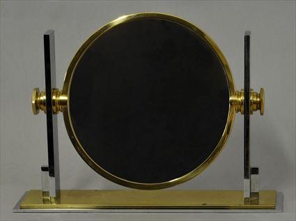 Appraisal: KARL SPRINGER ATTRIBUTED BRASS AND LUCITE DRESSING TABLE MIRROR x