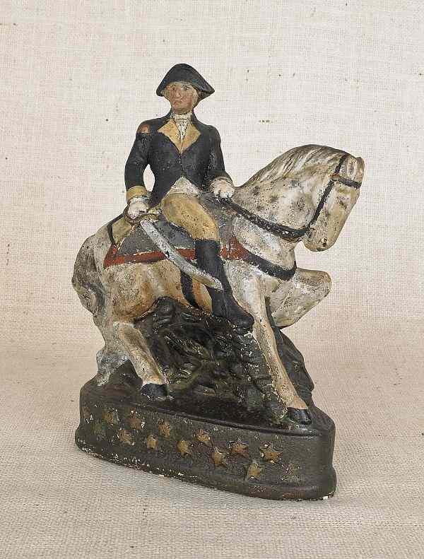 Appraisal: Chalkware figure of George Washington on horseback th c h