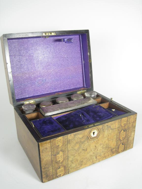 Appraisal: A Victorian rosewood Lady's Sewing Box in and a Victorian