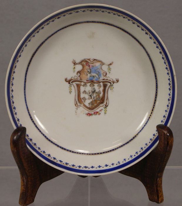 Appraisal: Chinese Export saucer unidentified coat of arms c - d