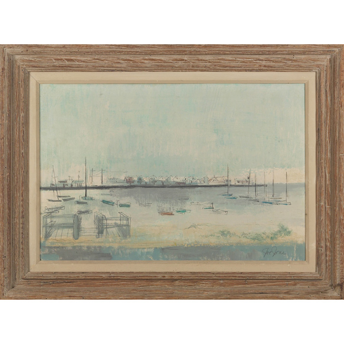 Appraisal: Joe Jones American - View from the Dock c oil