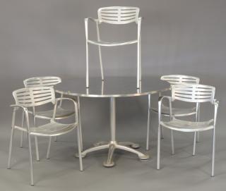 Appraisal: Set of Jorge Pensi chairs and a table molded aluminum