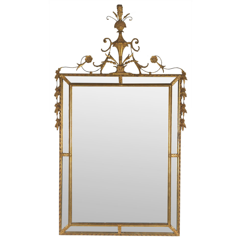 Appraisal: Italian Neclassical Style Giltwood Mirror Framed Mirror mid th century