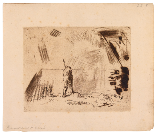 Appraisal: JEAN-FRAN OIS MILLET Ramasseurs de Varech Etching and roulette on