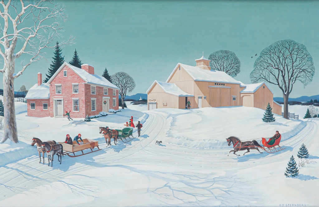 Appraisal: WINTER SCENE BY CHARLOTTE JOAN STERNBERG Connecticut - Oil on