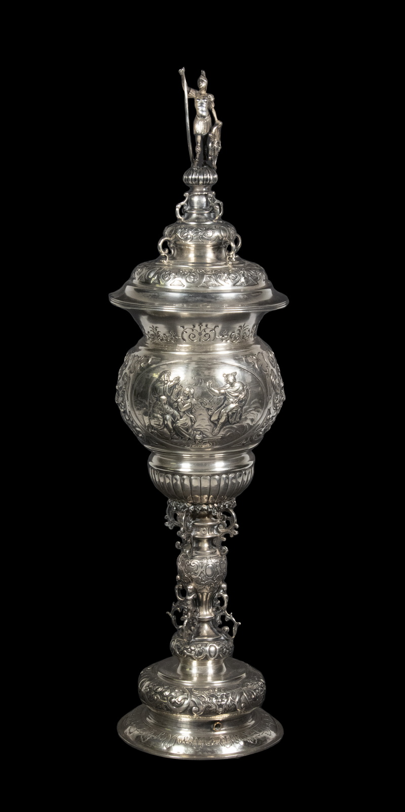 Appraisal: GERMAN SILVER LIDDED POKAL CUP th or th c -Silver