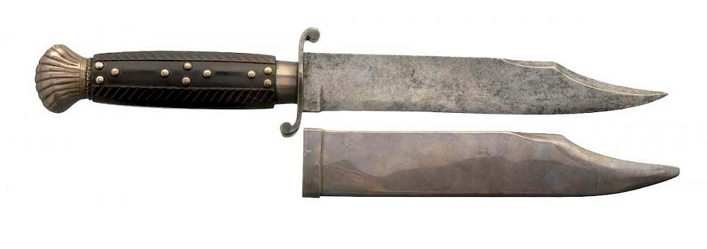 Appraisal: Silver Mounted American Bowie Knife Though this knife is unmarked